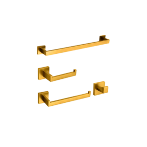 Kit de Acessórios Para Banheiro 4 Peças Dourado