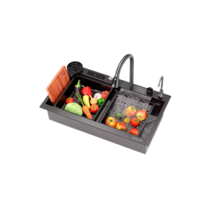 Torneira e Cuba Inteligente com Acessórios Preta