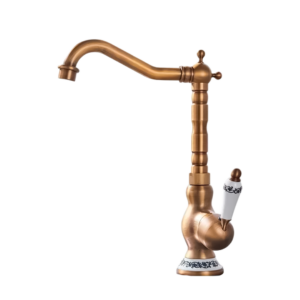 Torneira de Bancada Cozinha Vintage Dourada