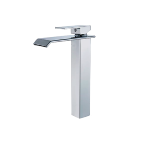 Torneira de Bancada Banheiro Cuba Alta Cascata Quadrada Cromada