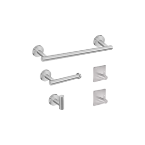 Kit Acessórios Banheiro Toalheiros 5 Peças Escovado