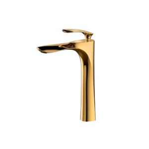Torneira Banheiro de Bancada Bica Alta Dourado