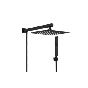 Ducha Chuveiro 20x20cm Com Chuveiro De Mão Com Mangueira De 1,5 M Preto