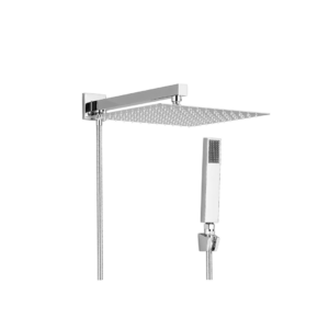 Ducha Chuveiro 20x20cm Com Chuveiro De Mão Com Mangueira De 1,5 M Prata