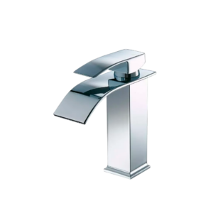 Torneira Banheiro de Bancada Bica Baixa Curvada Cromada