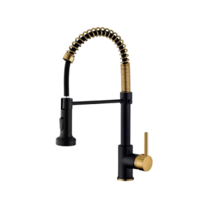 Torneira Gourmet de Bancada Cozinha Preto e Dourado