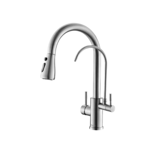 Torneira Gourmet de Bancada Cozinha Com Saída De Filtro Prata