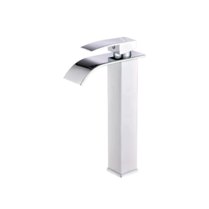 Torneira de Bancada Banheiro Cuba Alta Cascata Cromada