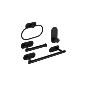Kit Acessórios Banheiro Adesivo 4 Peças Preto